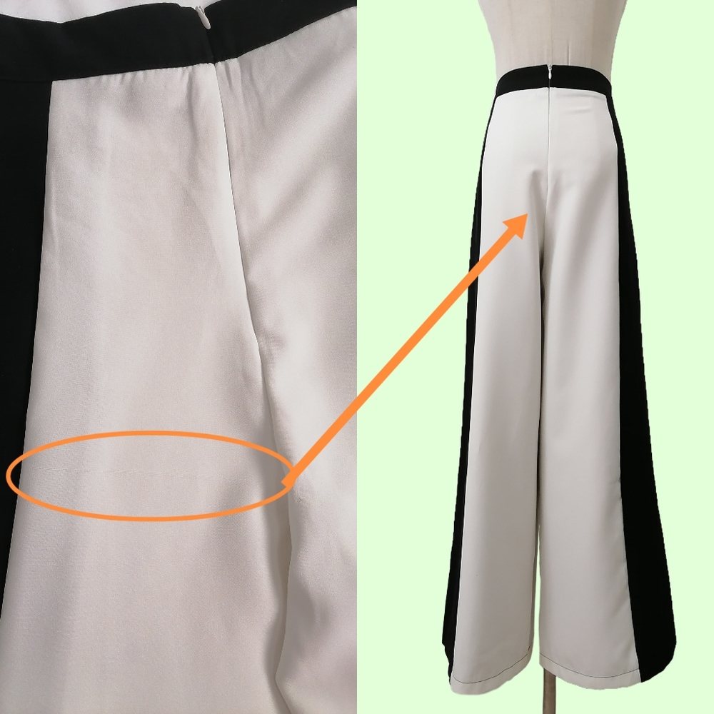 sz M, black and white contrast, high waisted, wide leg pants - Picture 3 of 3